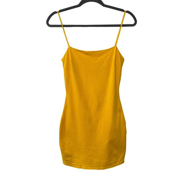 NEW! Lulus S Golden Yellow Bodycon Mini Dress $78 Strappy Stretch Sexy Mustard - Picture 2 of 9